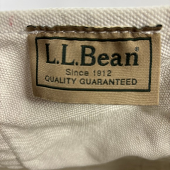 Vintage 70s 80s Ll Bean Grey Blue Boat Canvas Tote Rare Color - Picture 4 of 9